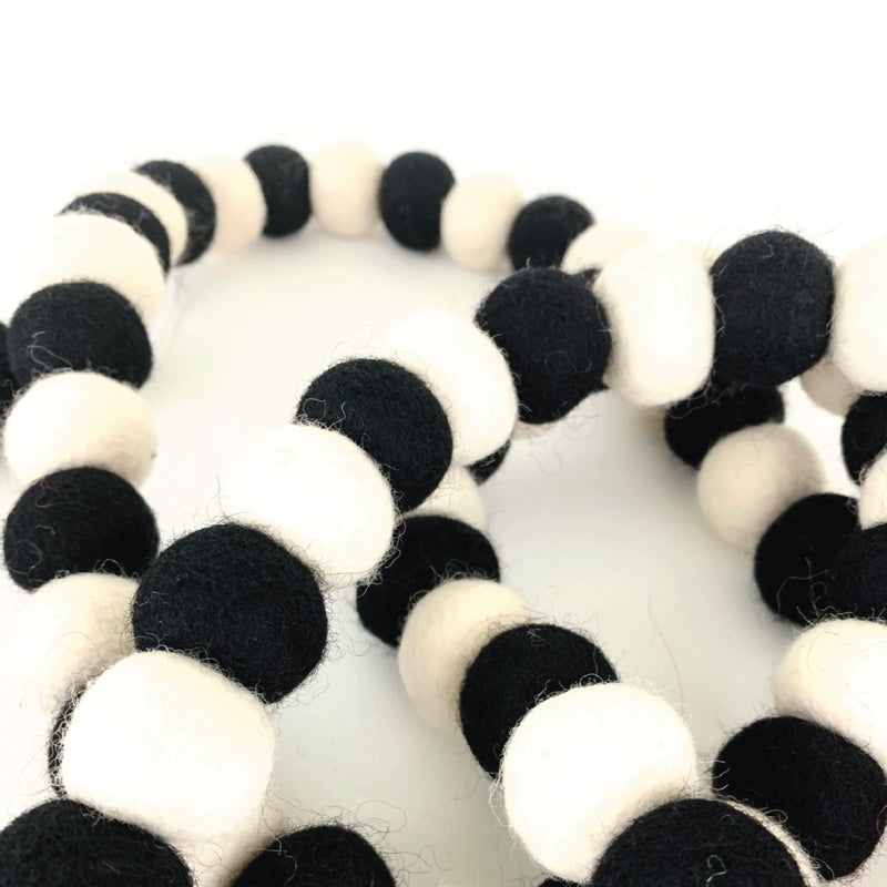 Black & White Felt Ball Garland