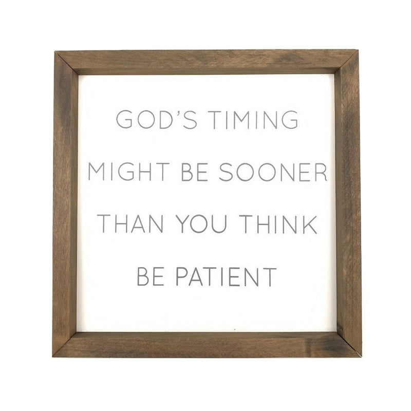 God's Timing <br>Framed Saying