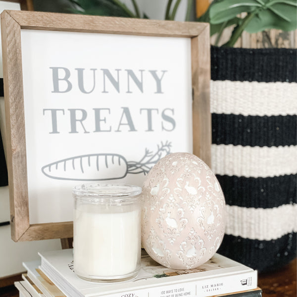 Bunny Treats Carrot <br>Framed Saying