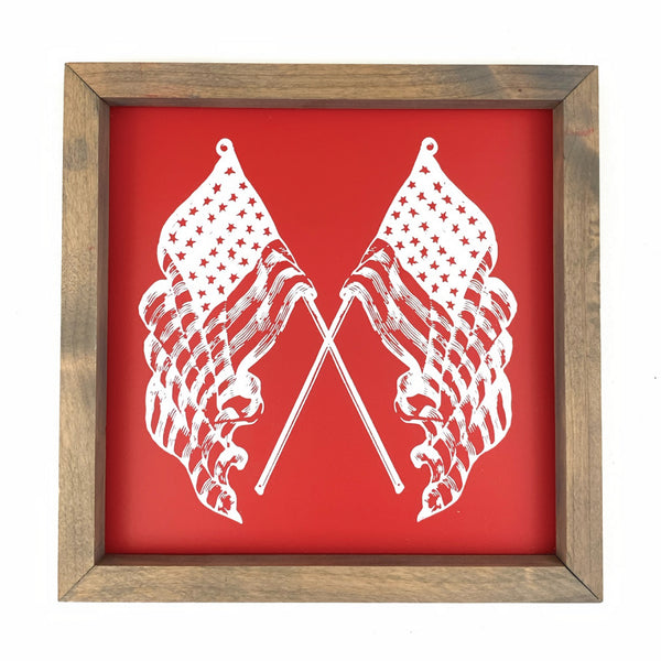 Crossed Flags Framed Art