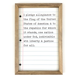 Pledge of Allegiance Framed Saying