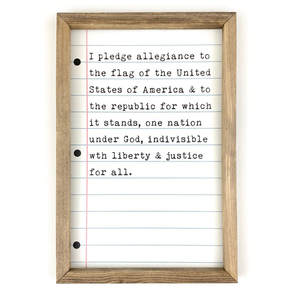 Pledge of Allegiance Framed Saying