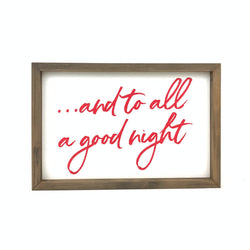 And To All A Good Night Script <br>Framed Print