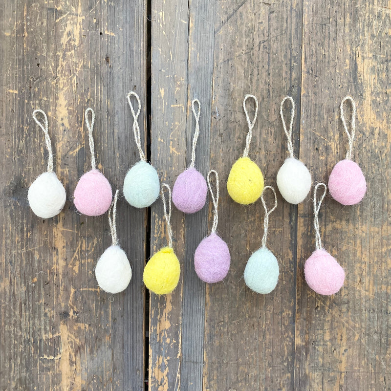 Felt Egg Ornaments (Set of 12)