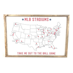 MLB Stadium Map Pinboard