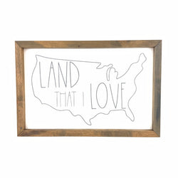 Land That I Love Outline Framed Saying