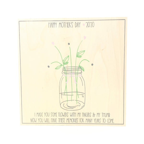 Jar of Flowers <br>Mother's Day Fingerprint Keepsake