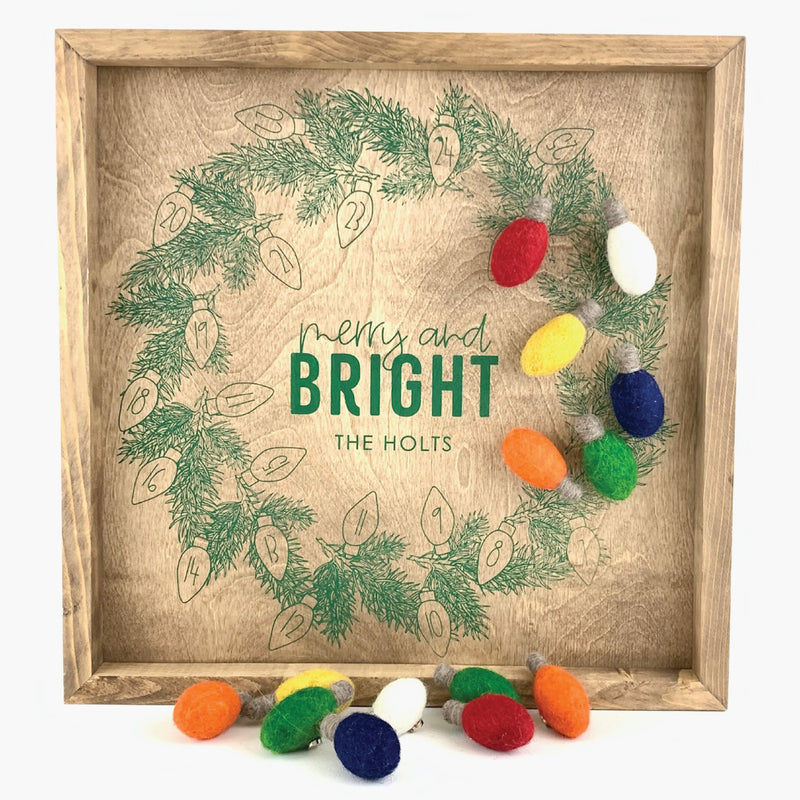 Personalized Merry & Bright Wreath <br>Magnetic Advent