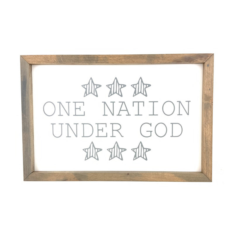 One Nation Under God Framed Saying