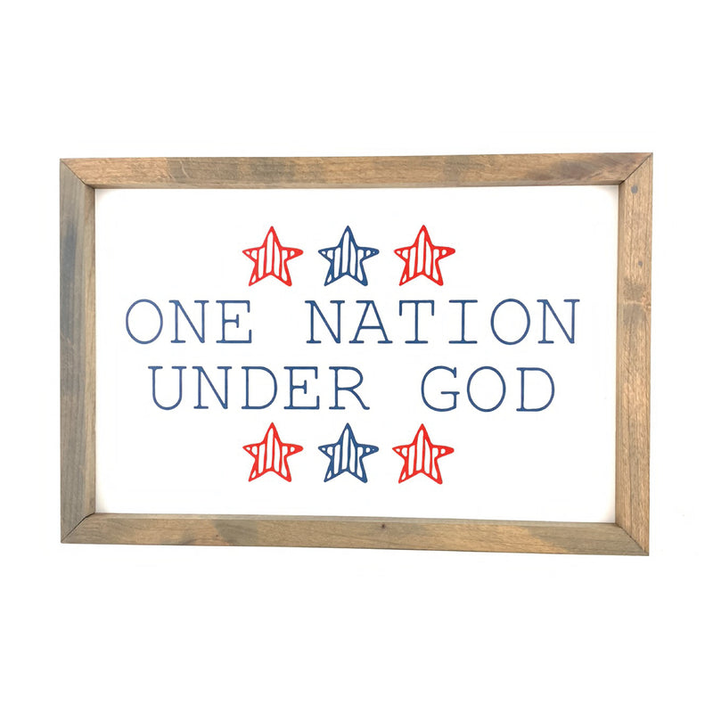 One Nation Under God Framed Saying