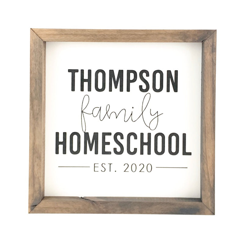 Personalized Family Homeschool <br>Framed Saying