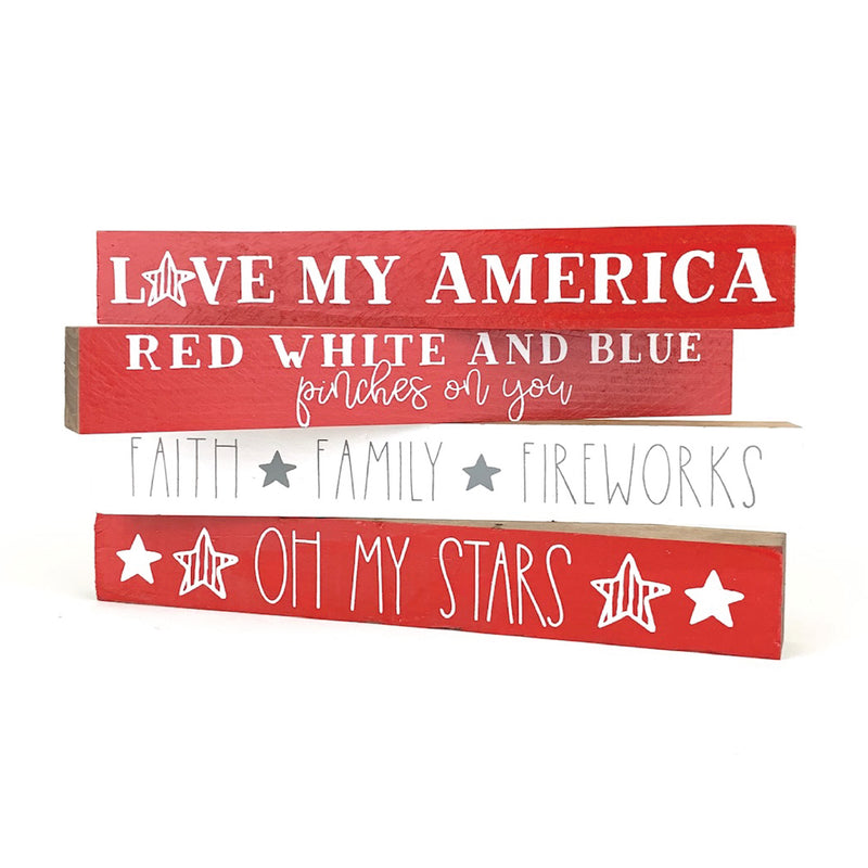 Red White and Blue Pinches On You <br>Shelf Saying