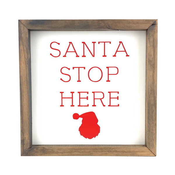 *CLOSEOUT* Santa Stop Here Silhouette <br>Framed Print