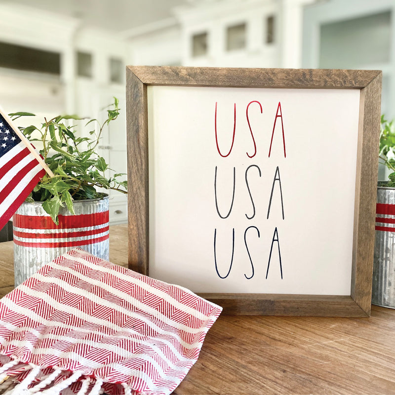 USA USA USA Framed Saying