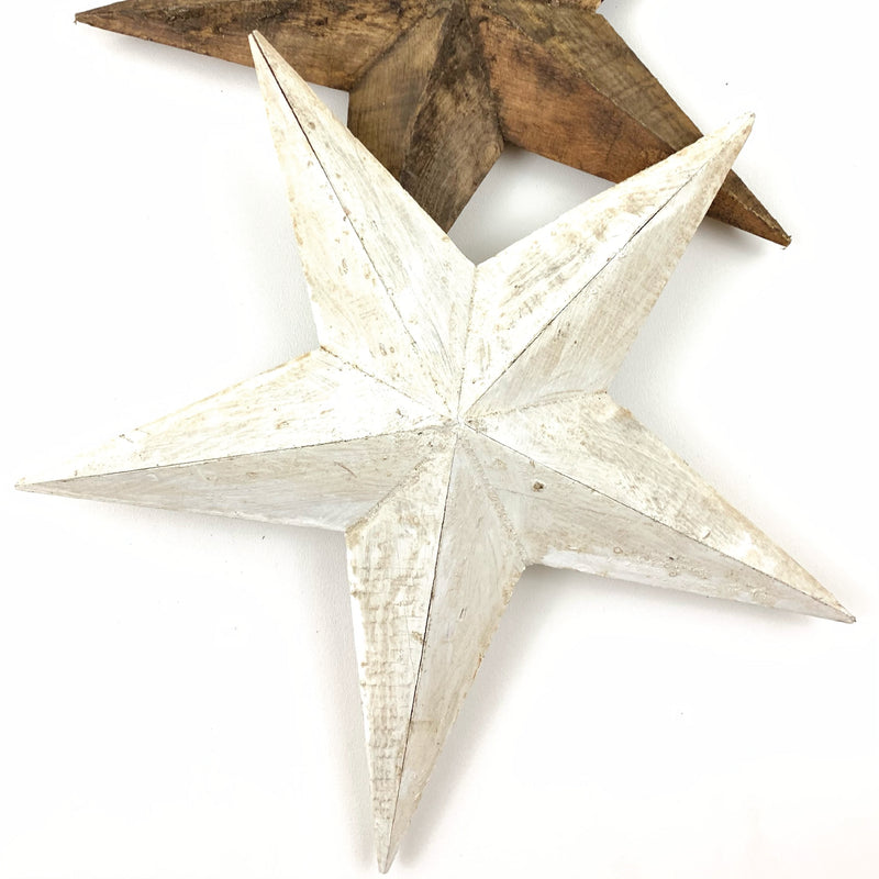 XL Wood Carved Star